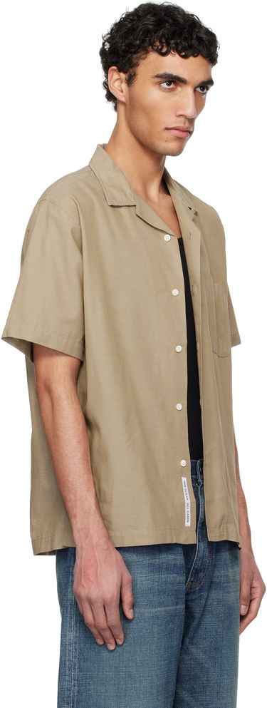 Košeľa NANAMICA Nanamica Open Collar Panama Short Sleeve Shirt Béžová | S25SG119U, 1
