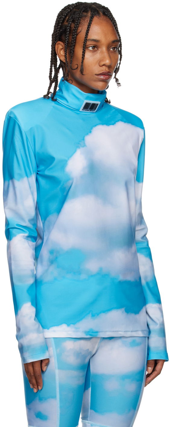 Sveter VETEMENTS VTMNTS Turtleneck Clouds Print Modrá | VL14TO300S, 1