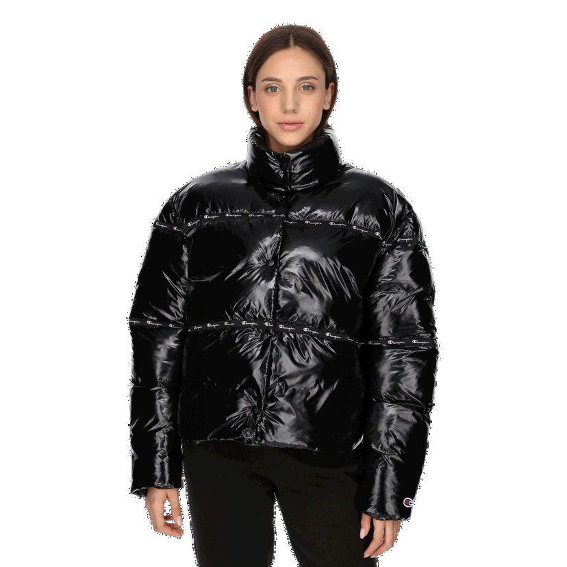 Prešívaná bunda Champion Glossy Puffer Jacket with Logo Tape Čierna | 112346-KK001