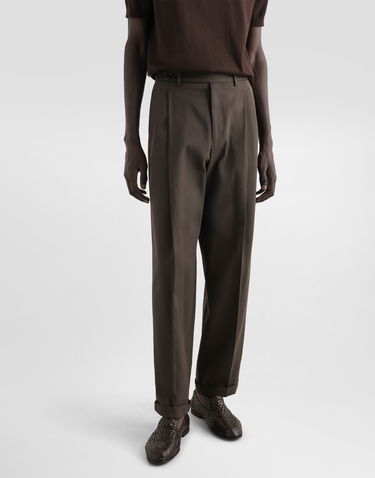 Nohavice Dolce & Gabbana Dolce & Gabbana Twill Pleated Cuffed Pants Hnedá | GP11LTFU6X8M1348, 3