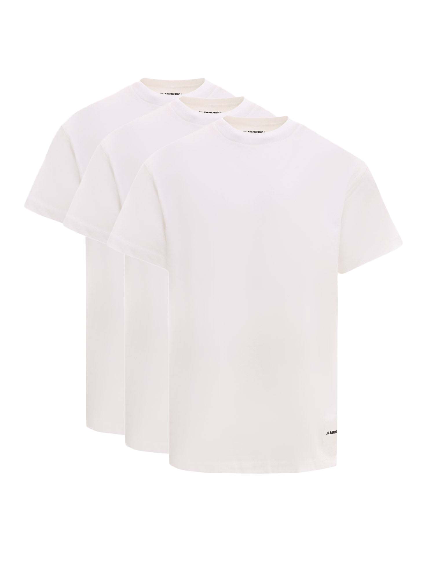 Tričko Jil Sander Biologic Cotton Logo Label T-Shirt Set Biela | J47GC0001J45048#100, 0