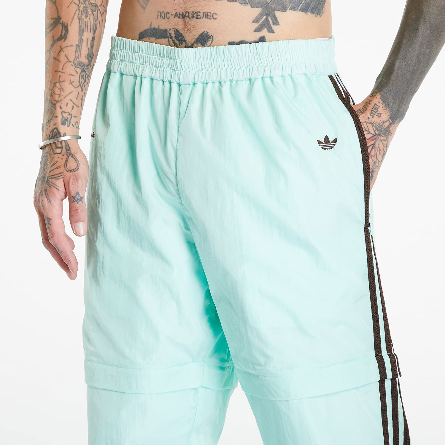 Nohavice adidas Originals x Wales Bonner Nylon Trousers Tyrkysová | IB3255, 1