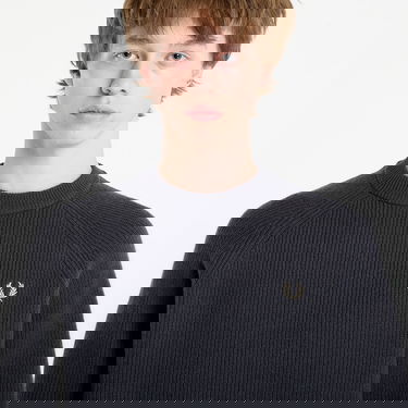 Sveter Fred Perry Ribbed Knit Lambswool Raglan Jumper Šedá | K1548 297, 1