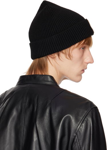 Kulicha rag & bone Charlie Logo-Embroidered Wool Beanie Čierna | WJK22HS009BV09, 2