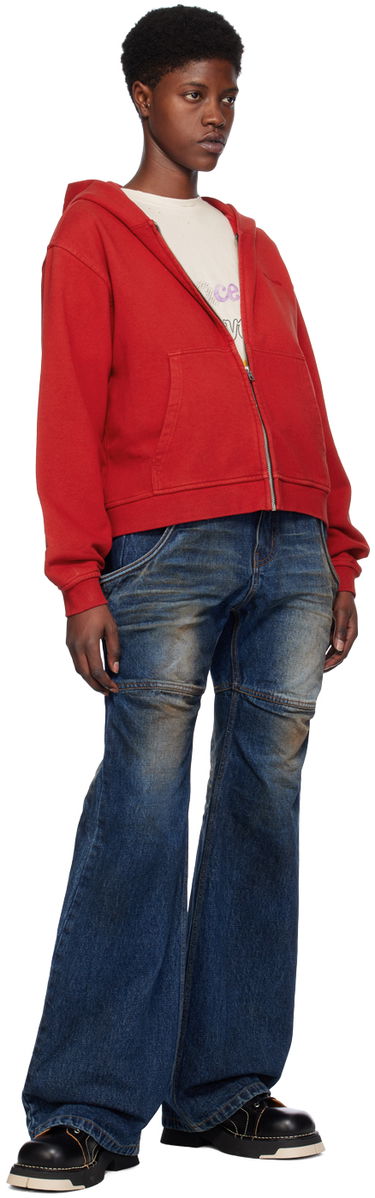 Mikina We11done We11done Zip Hoodie Červená | WD-TJ0-24-785-U-RD, 3