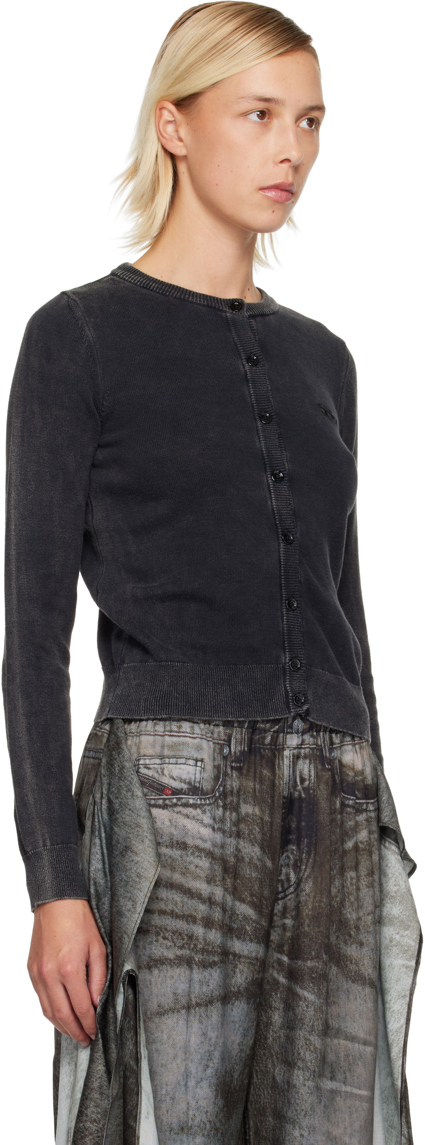 Sveter Diesel M-Bethanie Ribbed Cardigan Čierna | A21859 0QKBT, 1