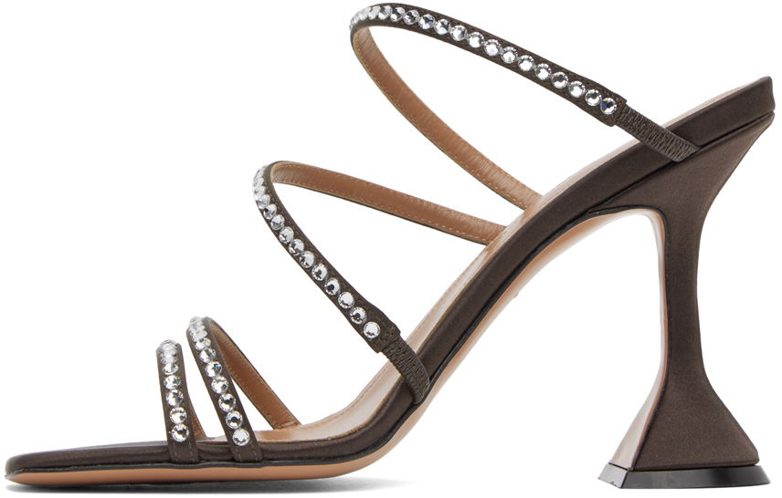 Amina Muaddi Naima Crystal Slipper Heeled Sandals