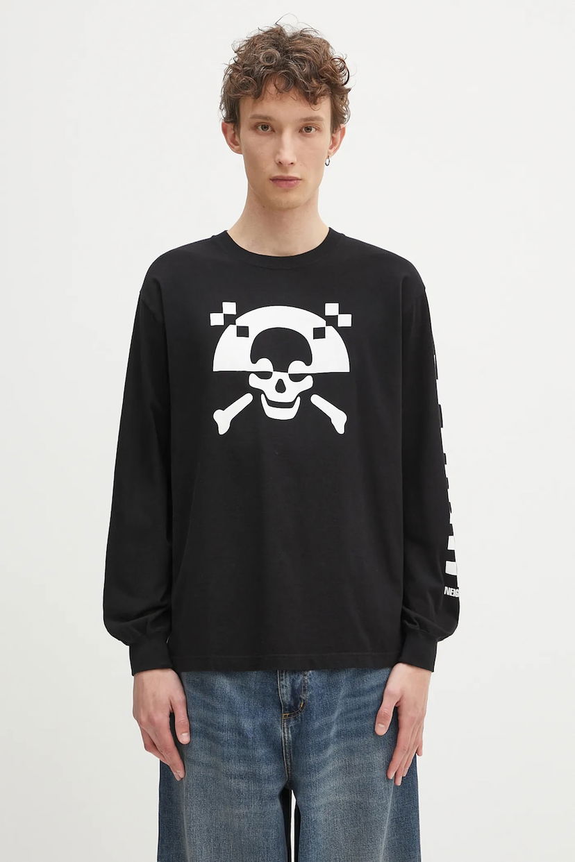 Tričko Neighborhood NEIGHBORHOOD Long Sleeve Graphic T-Shirt Čierna | 242PCNH.LT05