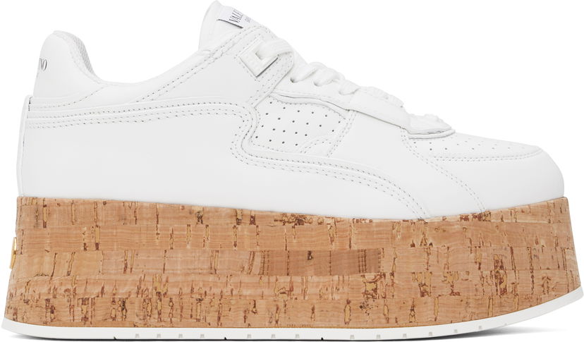 Tenisky a topánky Valentino Valentino Garavani Freedots XL Calfskin & Cork Biela | 6W2S0IG5NGG