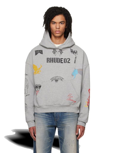 Mikina Rhude Scribble Hoodie Šedá | RHFW23HO14489142