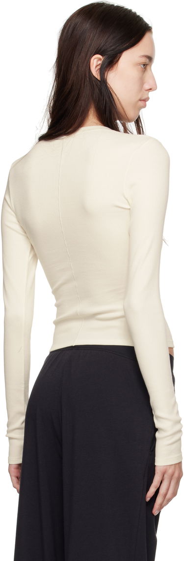 Sveter SKIMS SKIMS Cotton Rib Long Sleeve T-Shirt Biela | TP-LST-4689, 2
