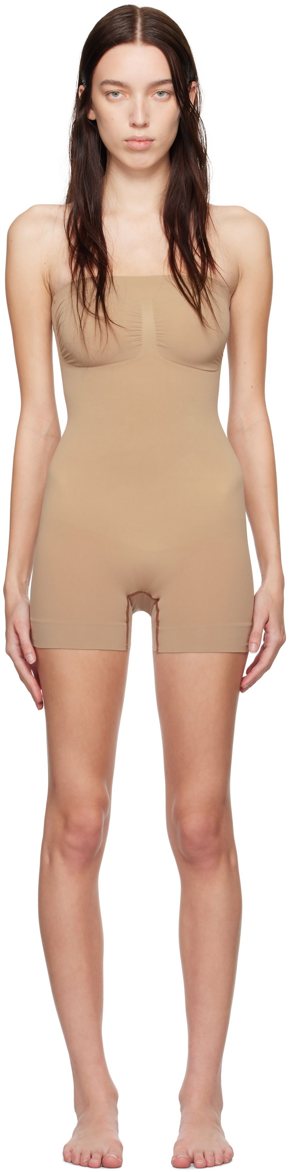 Body SKIMS SKIMS Seamless Sculpt Strapless Shortie Bodysuit Béžová | BD-MDT-2914, 0