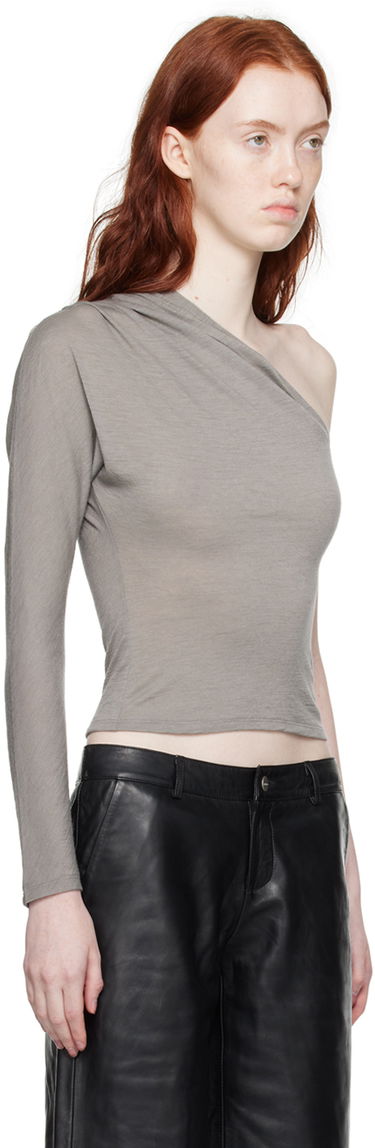 Tielko Miaou Miaou Katia One-Shoulder Long Sleeve T-Shirt Šedá | 7095WOSSTN, 1