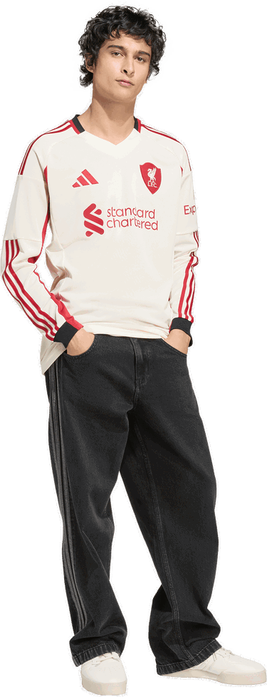 Dres adidas Performance Liverpool FC 25/26 Long Sleeve Away Jersey Béžová | JV6448, 4