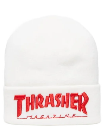 Thrasher Embroidered Logo Beanie White/ Red 145146