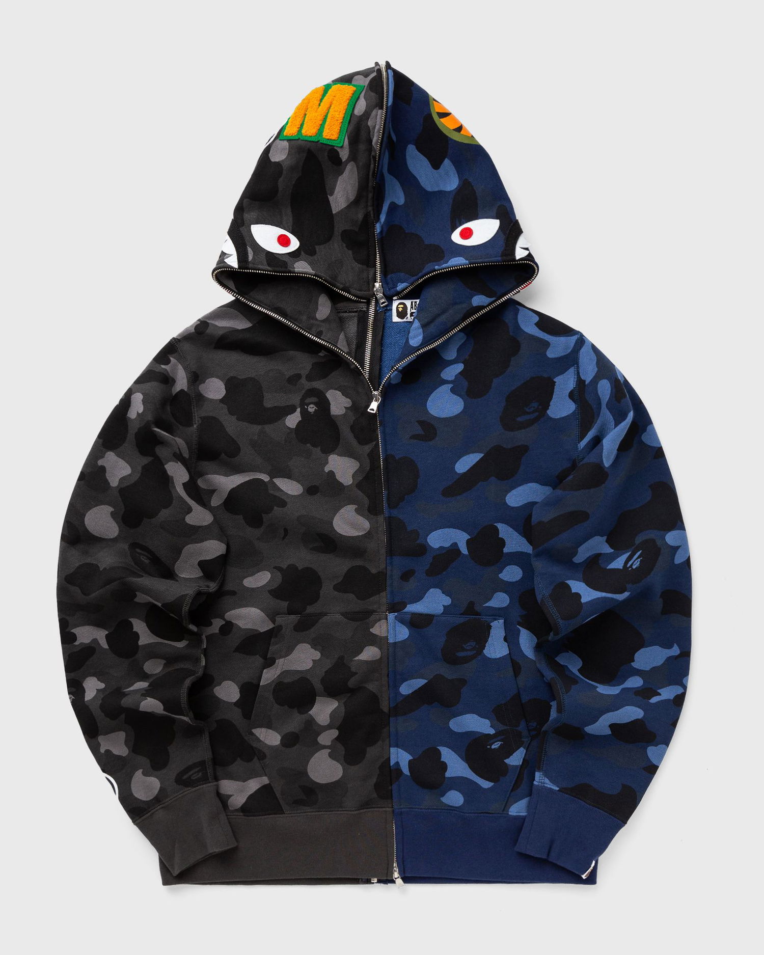 Mikina BAPE COLOR CAMO SEPARATE SHARK Hoodie Modrá | 001ZPK801001MBK3, 0