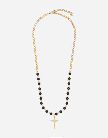 Náhrdelník Dolce & Gabbana Gold Metal Necklace with Black Beads Metalická | WNQ1D3W1111ZOO00, 0