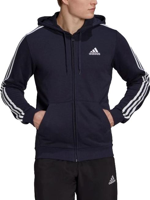 Mikina adidas Originals Essentials French Terry 3-stripes Full Zip Čierna | gk9033, 0