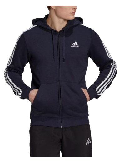 Mikina adidas Originals Essentials French Terry 3-stripes Full Zip Čierna | gk9033