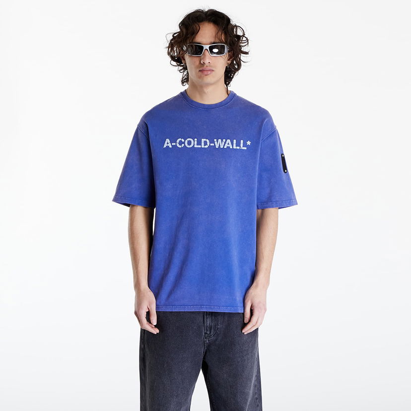 Tričko A-COLD-WALL* Overdye Logo T-Shirt Modrá | ACWMTS186 Volt Blue