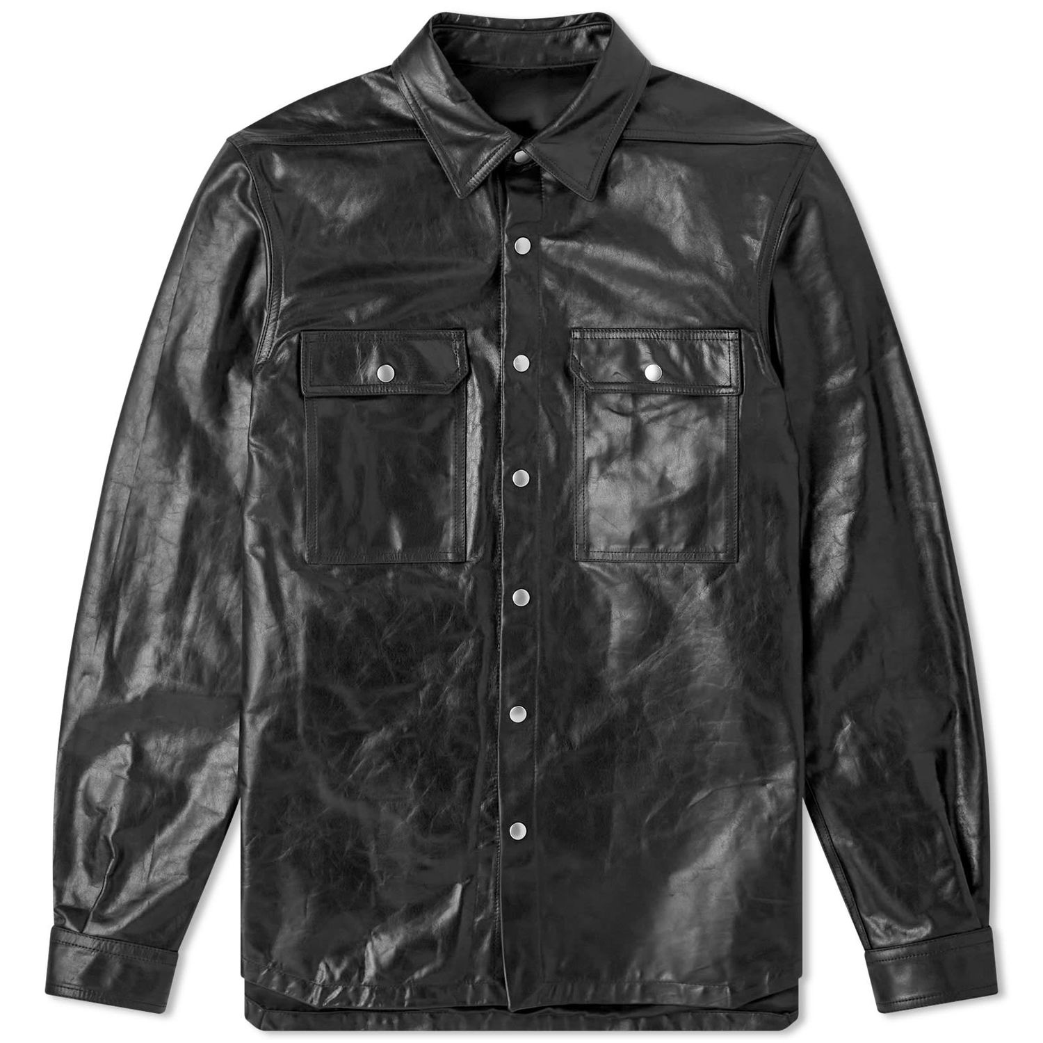 Kabáty Rick Owens Leather Outershirt Čierna | RU01D3729-LSU-09, 0