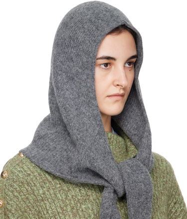 Klobúk GANNI Soft Wool Balaclava Šedá | A6475, 3