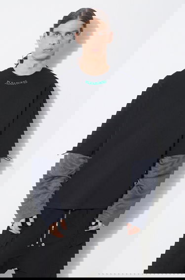 Tričko Pleasures Furniture Long Sleeve Printed Mesh Panel Drawstring Top Čierna | P24SP033.BLACK, 0