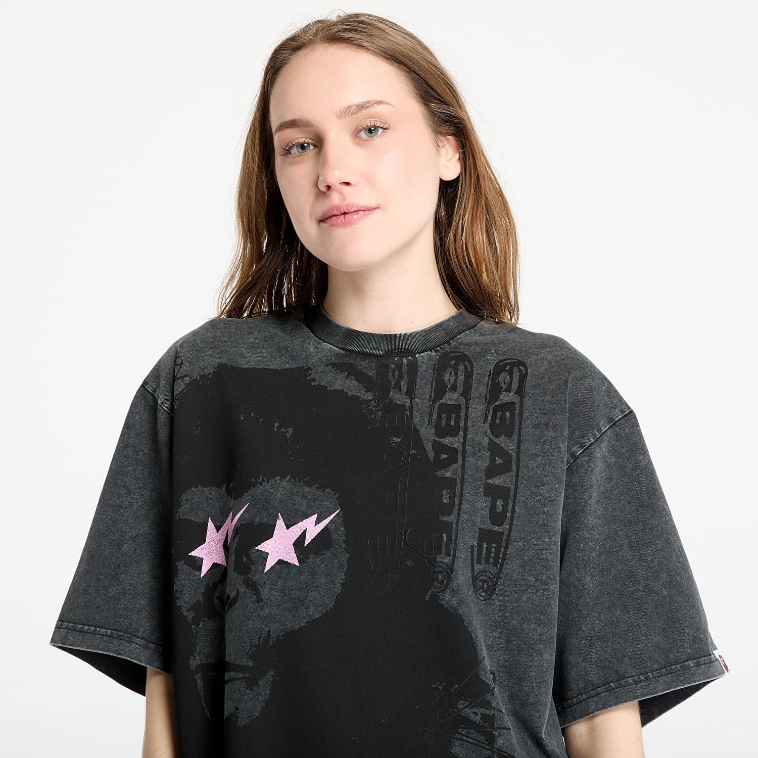 Tričko BAPE A BATHING APE Garment Dye Multi Logo Relaxed Fit T-Shirt Šedá | 001CSL301346MBLK, 1
