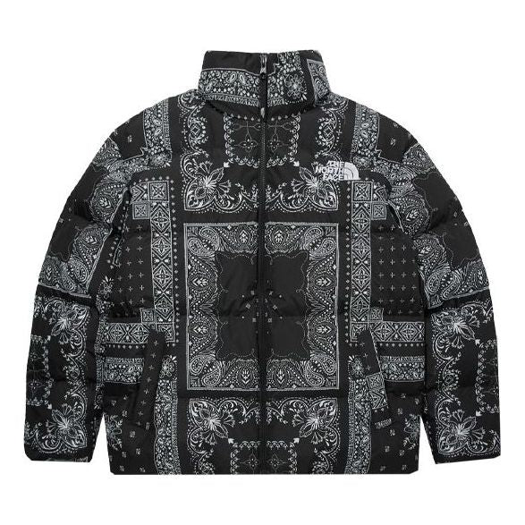 Prešívaná bunda The North Face Print Nuptse Puffer Jacket Čierna | NJ1DM64D