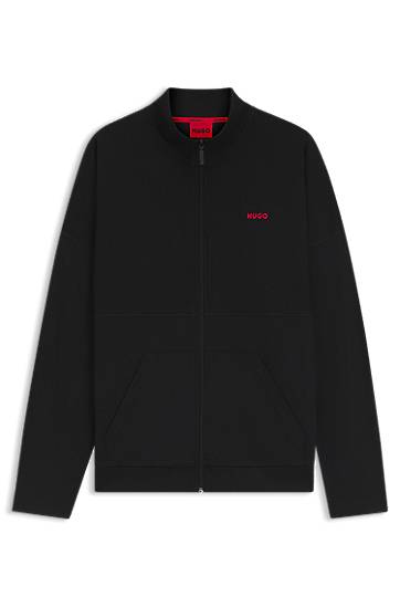 Bomber bunda BOSS Zip-Up Jacket with Waffle Structure Čierna | 50545220, 0