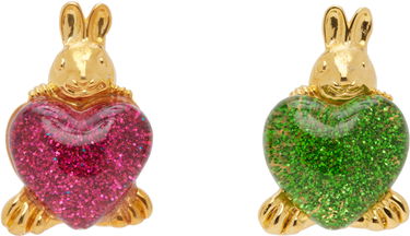 Náušnice Chopova Lowena Chopova Lowena Belly Bunnies Glitter Heart Stud Earrings Rôznofarebný | 6643, 0