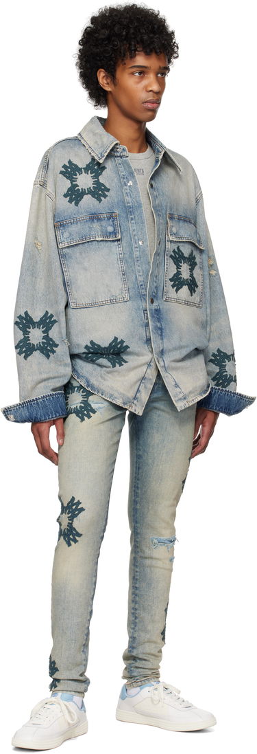Košeľa AMIRI AMIRI MA Quad Appliqué Denim Overshirt Modrá | AMDNOS1012, 3