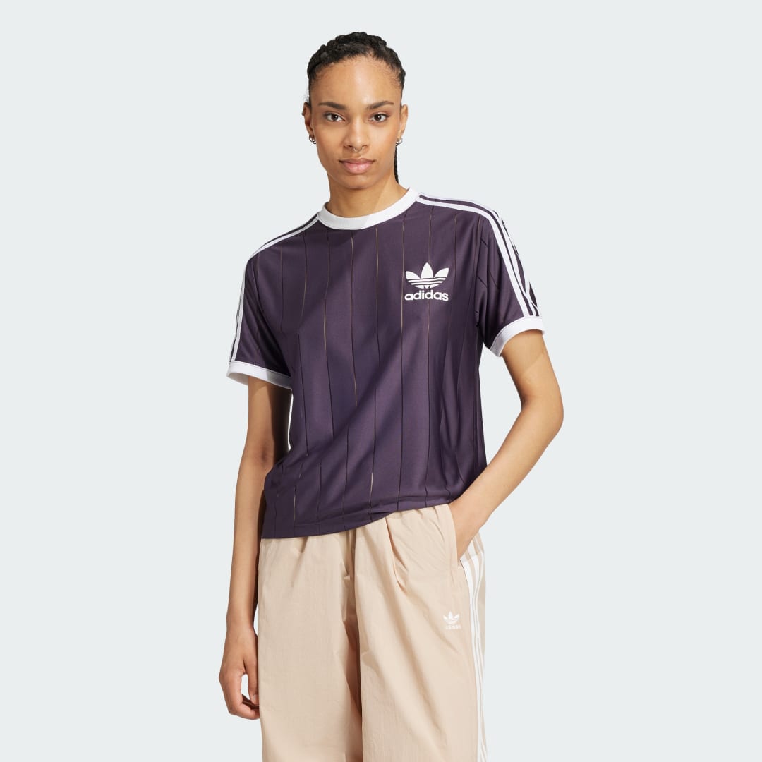 Tričko adidas Performance Adicolor 3-Stripes Pinstripe T-Shirt Fialová | IZ3201, 0