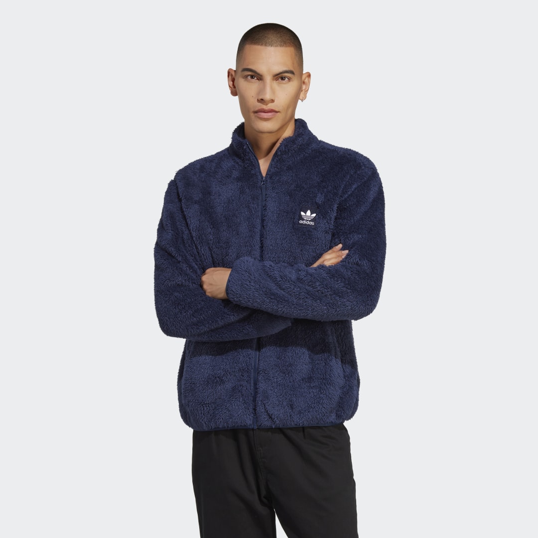 Bunda adidas Originals Essentials+ Fluffy Fleece Navy | IB2019, 1