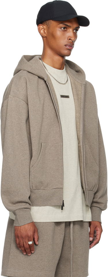 Mikina Fear of God Fear of God ESSENTIALS Classic Fit Fleece Zip-Up Hoodie Šedá | 192SP254783F, 1