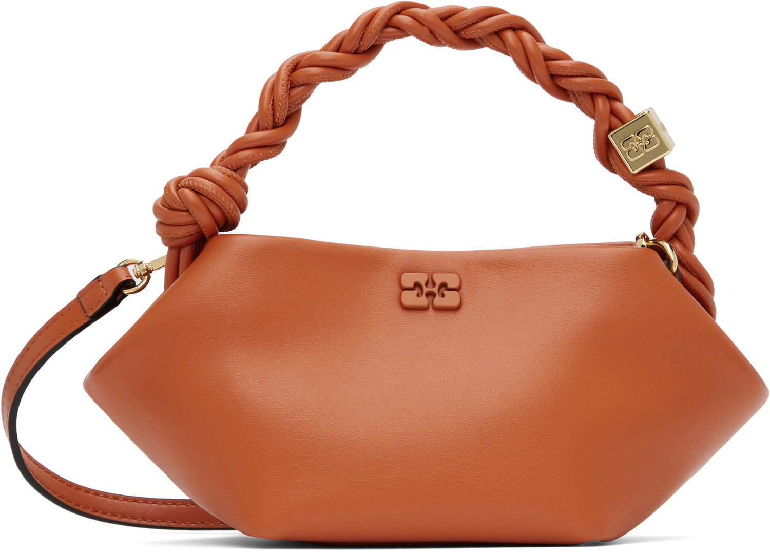 Kabelka GANNI Mini Knotted Leather Shoulder Bag Oranžová | A6287, 0
