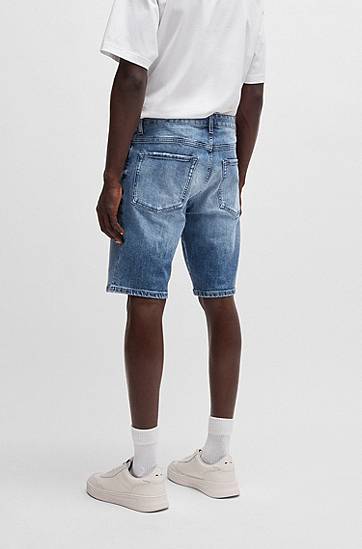 Šortky BOSS Comfort-Stretch Denim Shorts Modrá | 50537787, 1