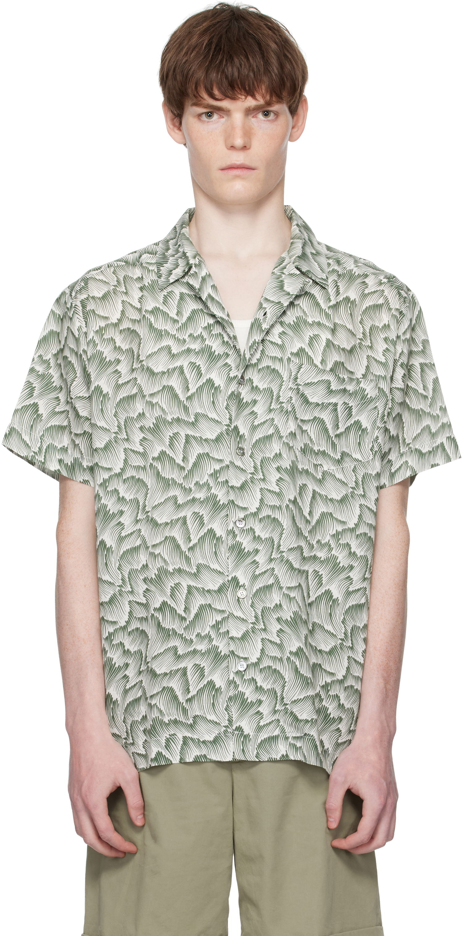 Košeľa A.P.C. A.P.C. Roy Print Camp Collar Shirt Zelené | VIALX-H12608, 0