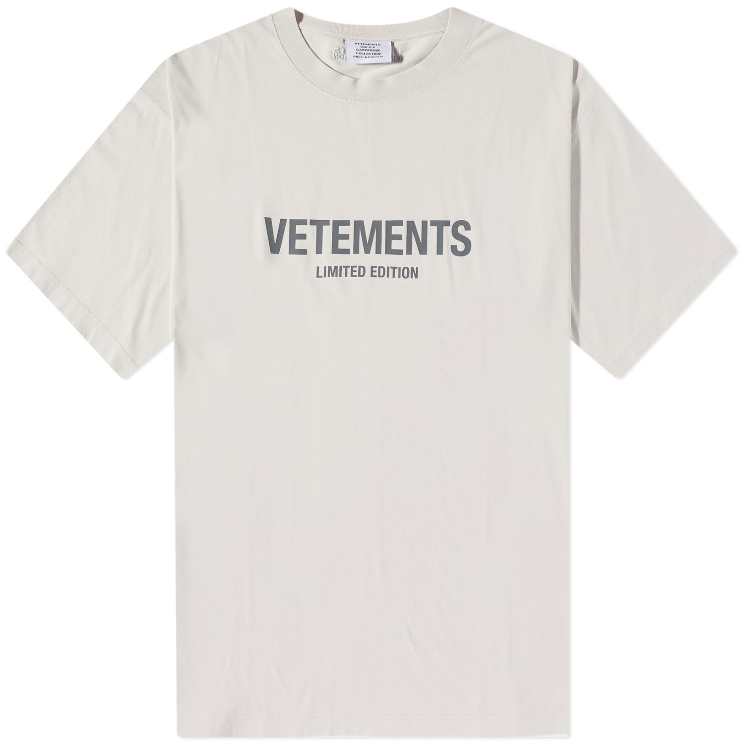 Tričko VETEMENTS Limited Edition Logo Tee Oyster Mushroom Šedá | UE54TR170W, 0