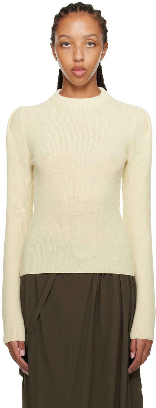 Sveter LEMAIRE LEMAIRE Women's Crewneck Knitted Sweater Žltá | KN663 LK119, 0