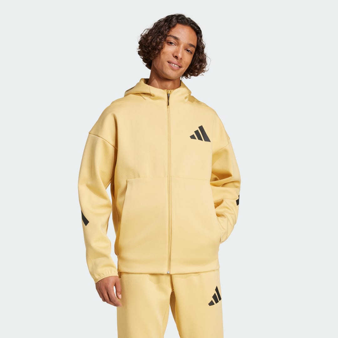 Mikina adidas Performance Z.N.E. Full-Zip Hoodie Žltá | JE3068, 0