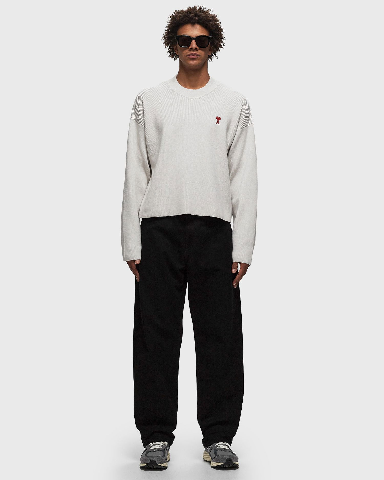 Sveter AMI Paris Crewneck Béžová | UKS046.KN0042-193, 1