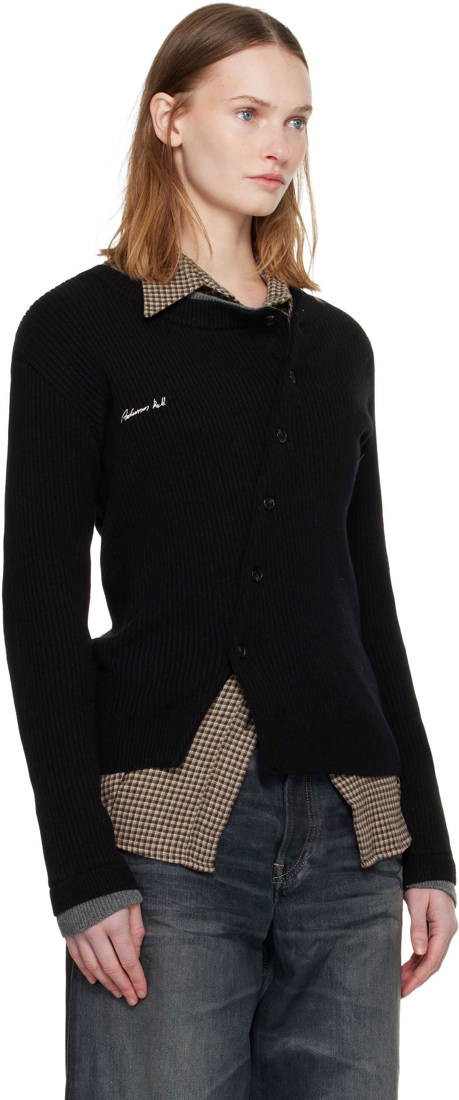 Sveter Andersson Bell Button Slim Knit Cardigan Čierna | atb1383w, 1