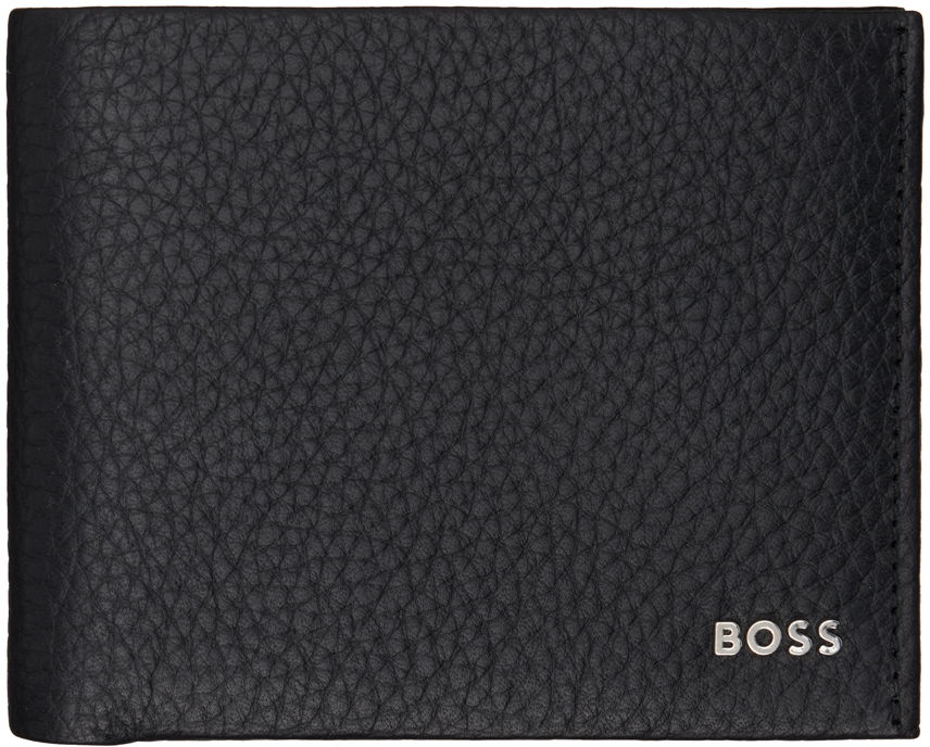 Peňaženka BOSS Black Leather Logo Lettering Wallet Čierna | 50529512, 0