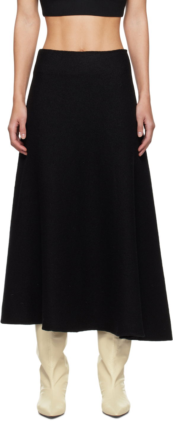 Asymmetric Hem Midi Skirt