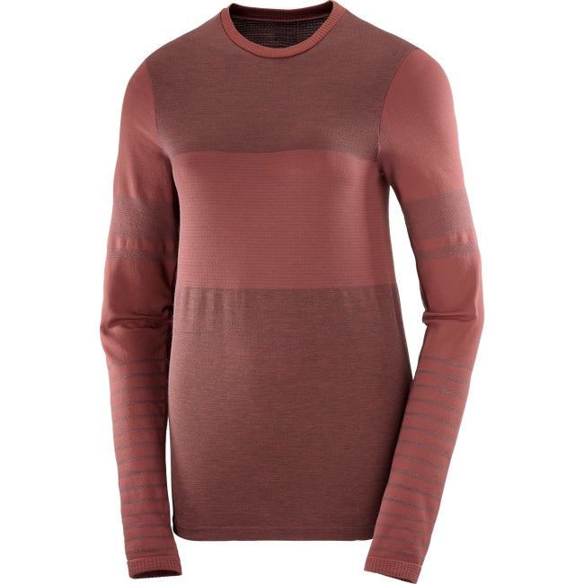 Sveter Salomon Wool Base Layer Long Sleeve T-Shirt Vínová | LC2318200, 1