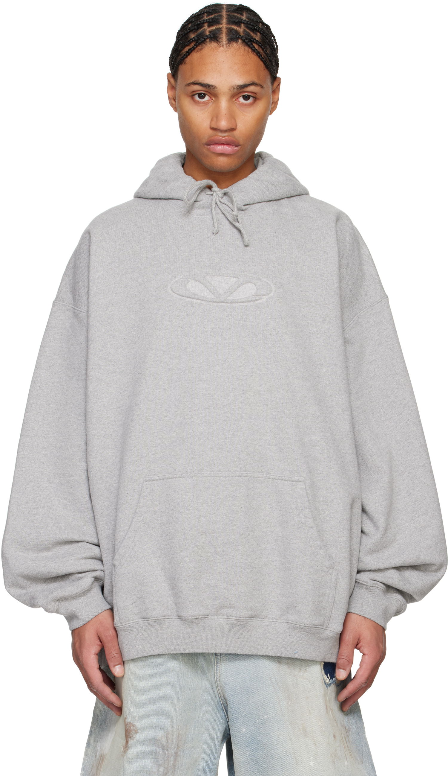Mikina VETEMENTS 3D Oval Logo Oversized Hoodie Šedá | UA66HD790G, 0