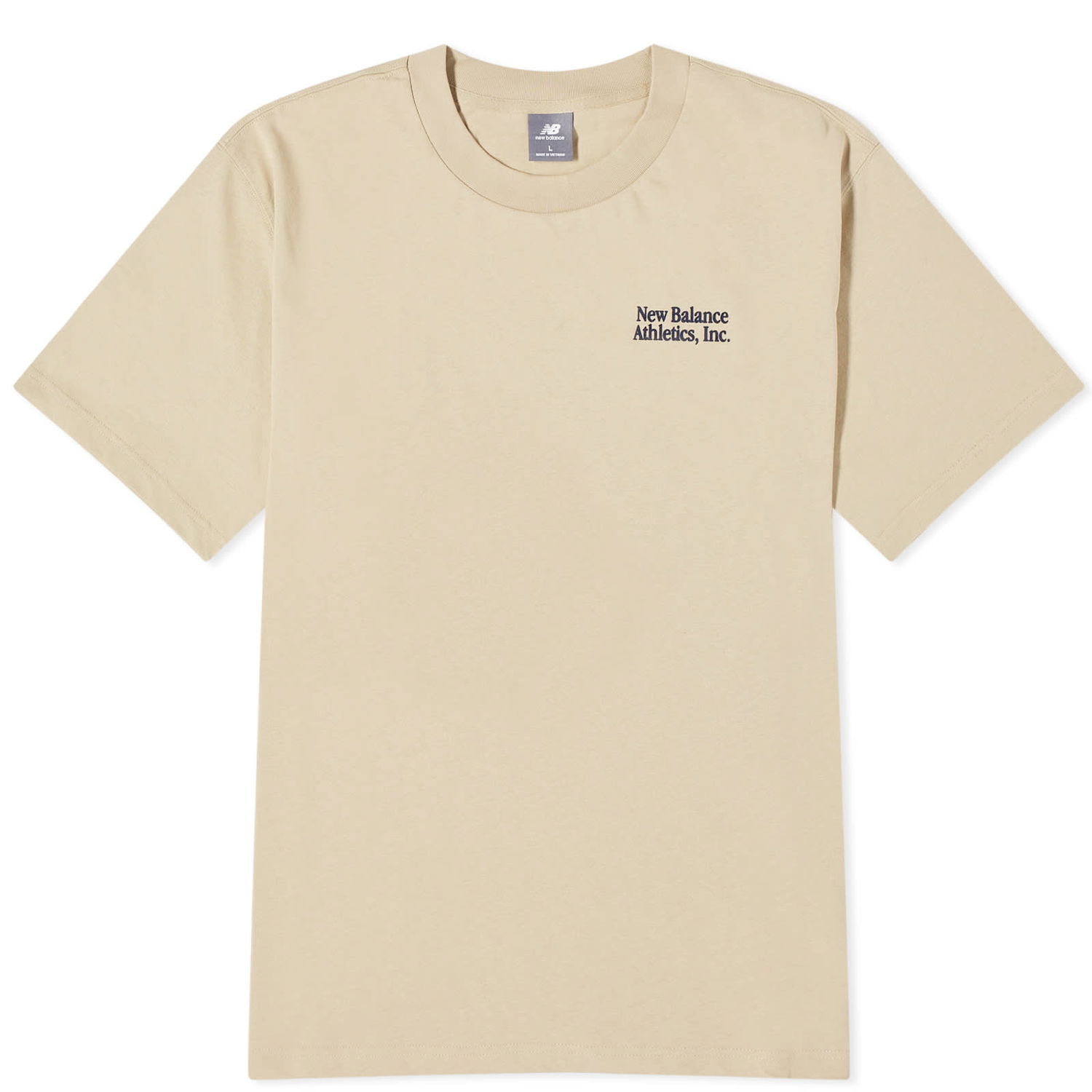Tričko New Balance Men's NB Athletics Flocked Relaxed Tee Stoneware Béžová | MT41588-SOT, 0