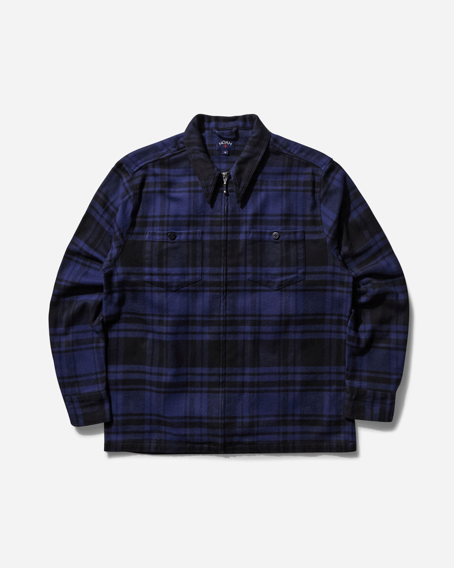 Košeľa Noah Heavyweight Zip-Up Flannel Shirt Modrá | S116FW24 BBL, 0