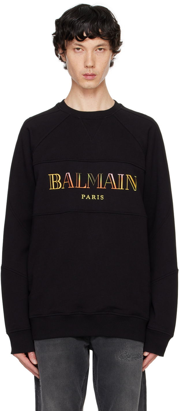Mikina Balmain Embroidered Oversized Sweatshirt Čierna | DH0JS118BC81, 0